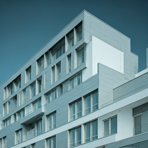 Architectural detail of a modern concrete and glass government building